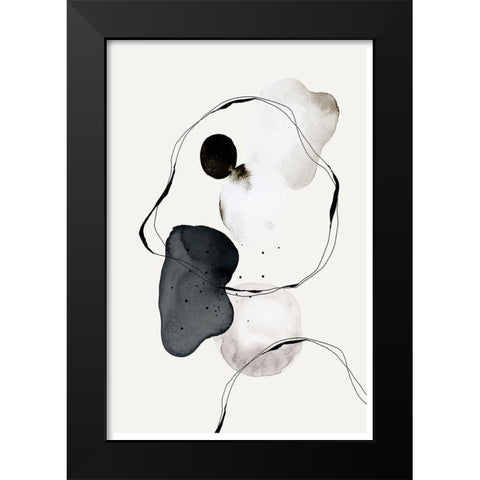 Abstract World no1. Black Modern Wood Framed Art Print by The Miuus Studio