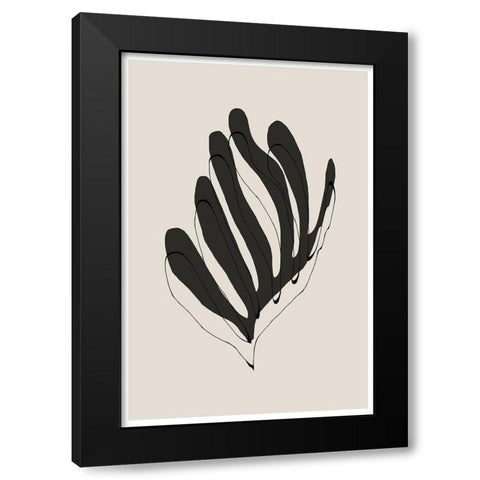 Modern Flower Black Modern Wood Framed Art Print with Double Matting by The Miuus Studio