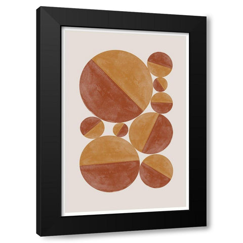 Burnt Orange Bols Black Modern Wood Framed Art Print with Double Matting by The Miuus Studio