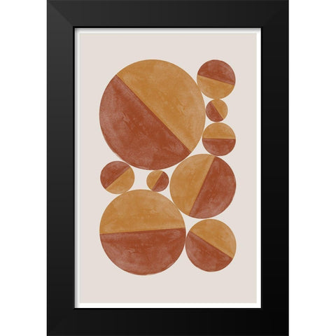 Burnt Orange Bols Black Modern Wood Framed Art Print by The Miuus Studio