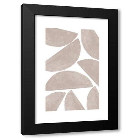 Soft Composition No2. Black Modern Wood Framed Art Print with Double Matting by The Miuus Studio