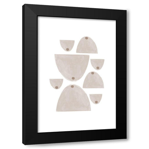 Soft Composition No3. Black Modern Wood Framed Art Print with Double Matting by The Miuus Studio