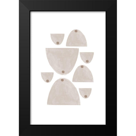 Soft Composition No3. Black Modern Wood Framed Art Print by The Miuus Studio