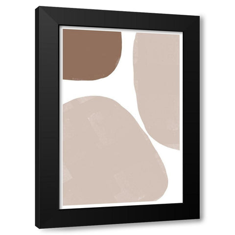 Soft Composition No4. Black Modern Wood Framed Art Print by The Miuus Studio