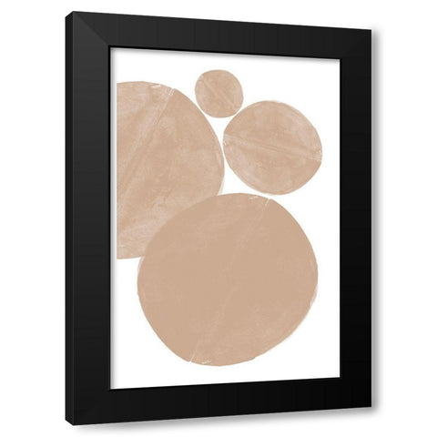 Soft Composition No5. Black Modern Wood Framed Art Print with Double Matting by The Miuus Studio
