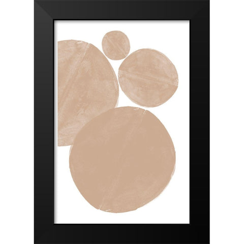 Soft Composition No5. Black Modern Wood Framed Art Print by The Miuus Studio