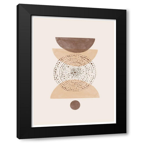 Boho No2. Black Modern Wood Framed Art Print with Double Matting by The Miuus Studio