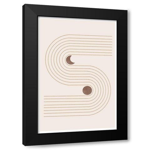 Boho Arch Black Modern Wood Framed Art Print with Double Matting by The Miuus Studio