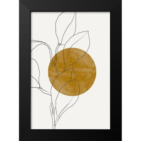 Plant and Sun Black Modern Wood Framed Art Print by The Miuus Studio