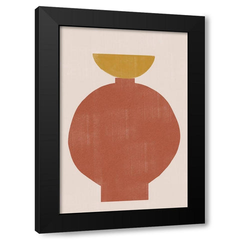 Vase No2. Black Modern Wood Framed Art Print by The Miuus Studio