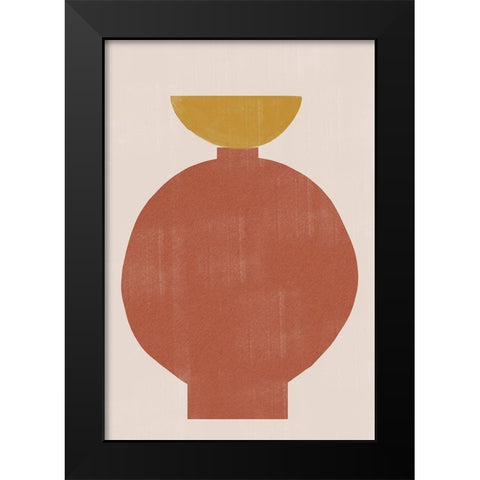 Vase No2. Black Modern Wood Framed Art Print by The Miuus Studio