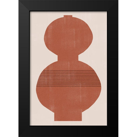 Vase No3. Black Modern Wood Framed Art Print by The Miuus Studio