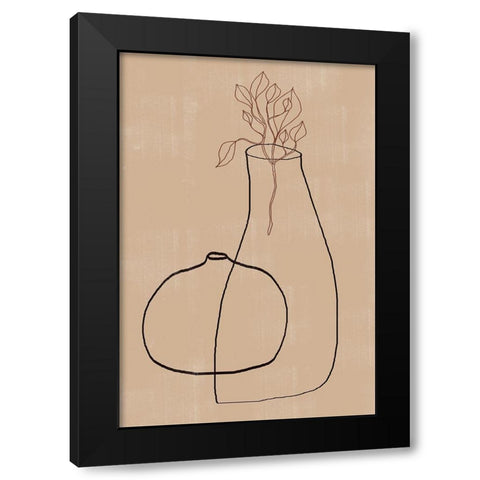 Vases No6. Black Modern Wood Framed Art Print with Double Matting by The Miuus Studio