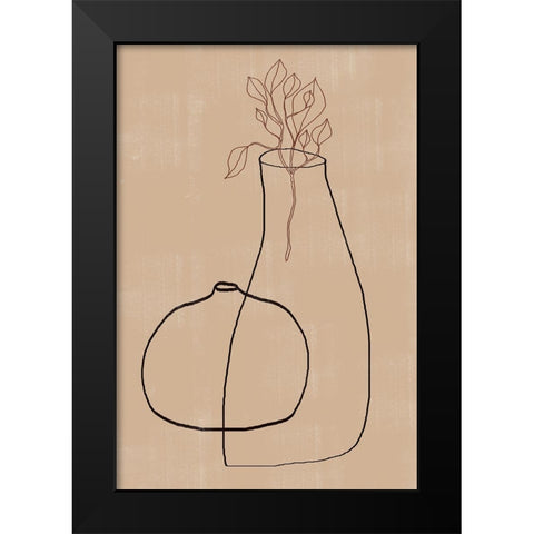 Vases No6. Black Modern Wood Framed Art Print by The Miuus Studio