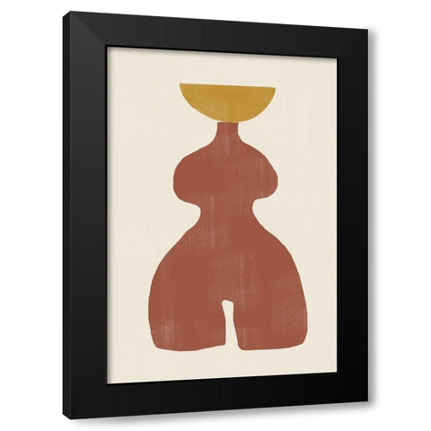 Vase No11. Black Modern Wood Framed Art Print by The Miuus Studio