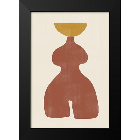 Vase No11. Black Modern Wood Framed Art Print by The Miuus Studio
