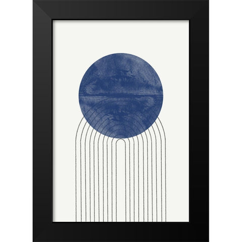 Blue Moon No2. Black Modern Wood Framed Art Print by The Miuus Studio