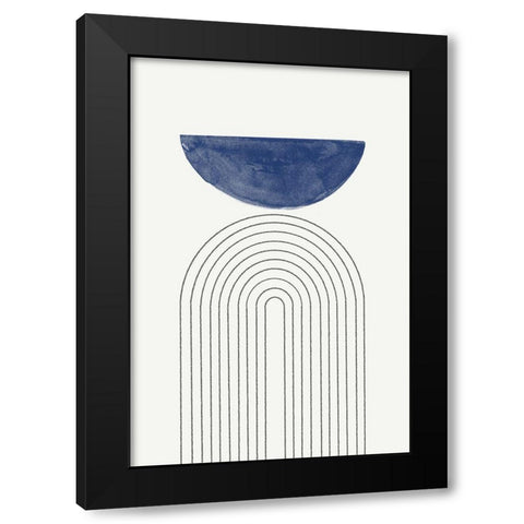 Blue Moon No3. Black Modern Wood Framed Art Print with Double Matting by The Miuus Studio