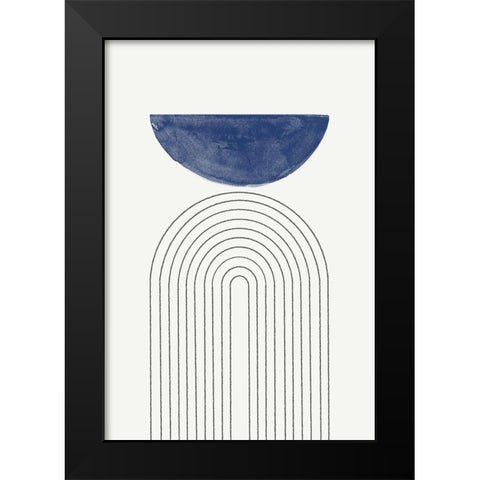 Blue Moon No3. Black Modern Wood Framed Art Print by The Miuus Studio