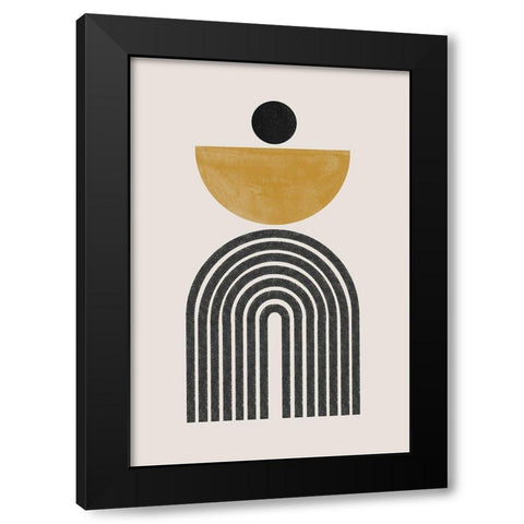 Mid Century No2. Black Modern Wood Framed Art Print by The Miuus Studio