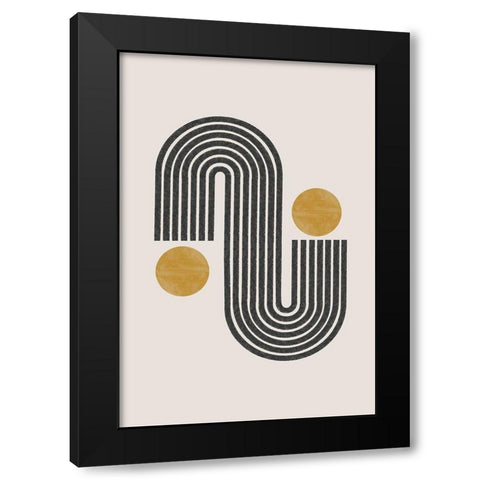 Mid Century No3. Black Modern Wood Framed Art Print by The Miuus Studio