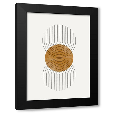 Moden Composition Black Modern Wood Framed Art Print with Double Matting by The Miuus Studio