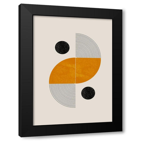 Retro Shape Black Modern Wood Framed Art Print by The Miuus Studio