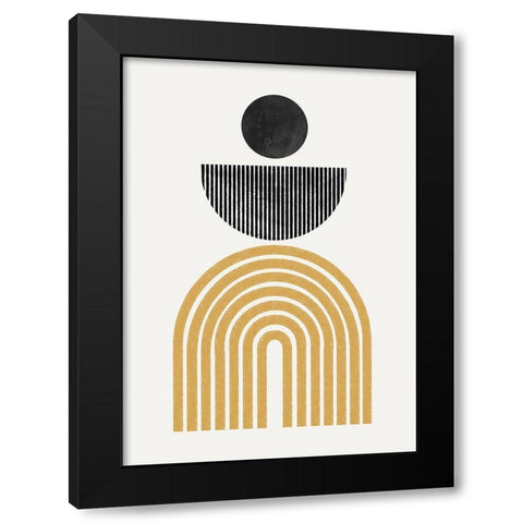 Midcentury Composition Black Modern Wood Framed Art Print by The Miuus Studio