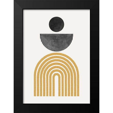Midcentury Composition Black Modern Wood Framed Art Print by The Miuus Studio