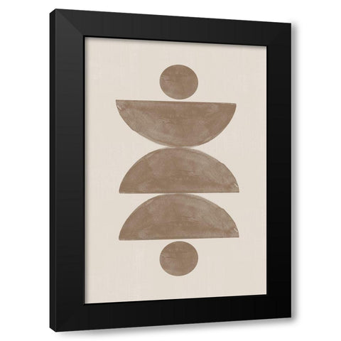 Boho Soft Black Modern Wood Framed Art Print with Double Matting by The Miuus Studio