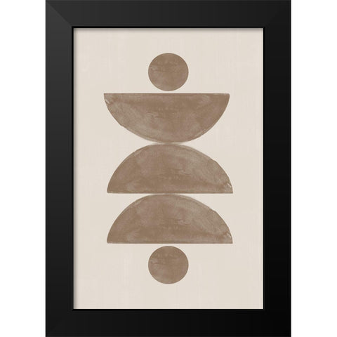 Boho Soft Black Modern Wood Framed Art Print by The Miuus Studio