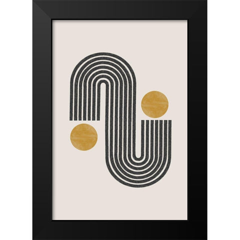 Mid Century Black Modern Wood Framed Art Print by The Miuus Studio