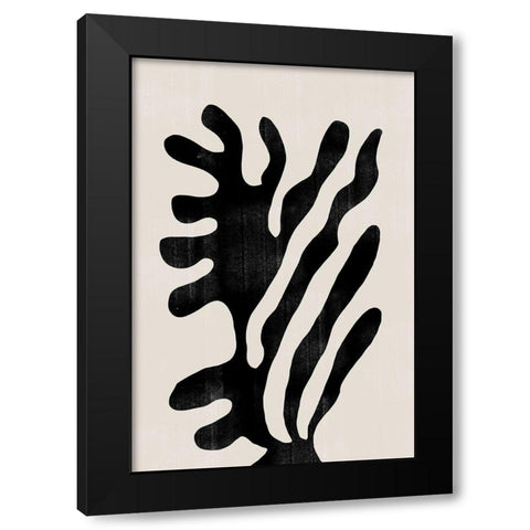 Abstract Plant No1. Black Modern Wood Framed Art Print with Double Matting by The Miuus Studio