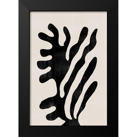 Abstract Plant No1. Black Modern Wood Framed Art Print by The Miuus Studio