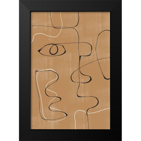 Abstract Face No3. Black Modern Wood Framed Art Print by The Miuus Studio