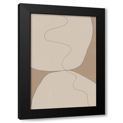 Beige Stones Black Modern Wood Framed Art Print by The Miuus Studio