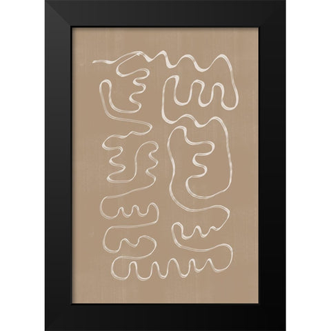 Abstract Lines No1. Black Modern Wood Framed Art Print by The Miuus Studio