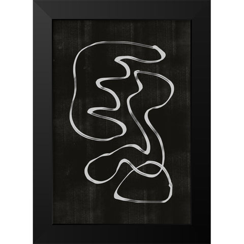 Abstract Line No3. Black Modern Wood Framed Art Print by The Miuus Studio