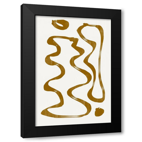Abstract Line No7. Black Modern Wood Framed Art Print by The Miuus Studio