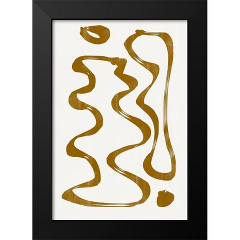 Abstract Line No7. Black Modern Wood Framed Art Print by The Miuus Studio