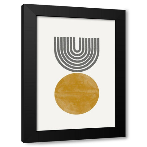 Retro Move Black Modern Wood Framed Art Print by The Miuus Studio