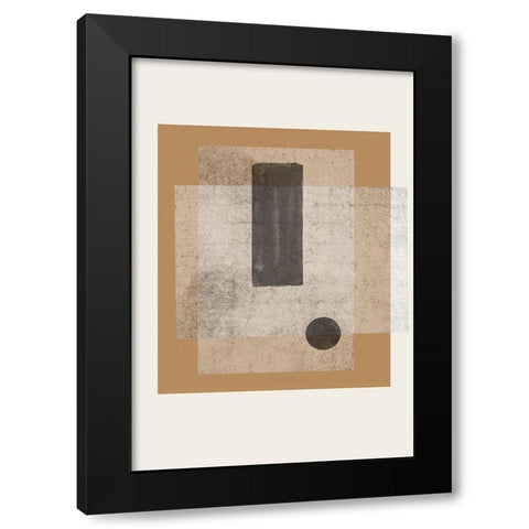 Composition III Black Modern Wood Framed Art Print with Double Matting by The Miuus Studio