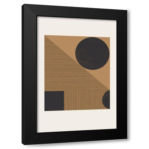 Composition X Black Modern Wood Framed Art Print with Double Matting by The Miuus Studio