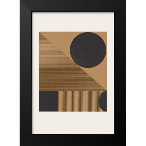Composition X Black Modern Wood Framed Art Print by The Miuus Studio