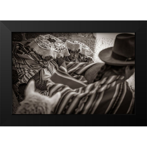 Cusco street Black Modern Wood Framed Art Print by Morishige, Koji