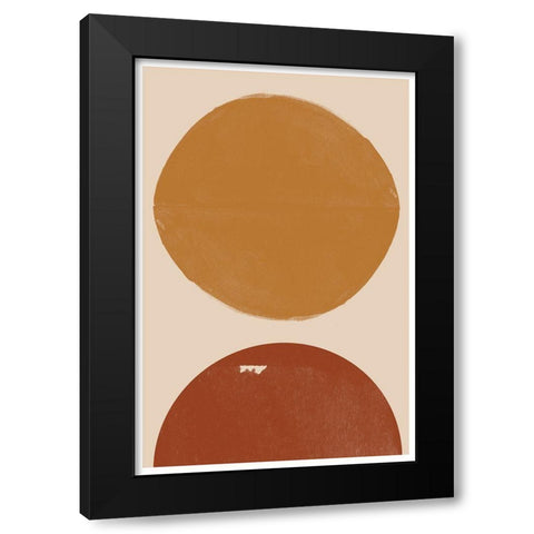 Burn Orange Composition Black Modern Wood Framed Art Print with Double Matting by The Miuus Studio