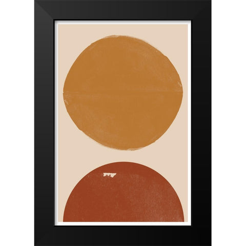 Burn Orange Composition Black Modern Wood Framed Art Print by The Miuus Studio
