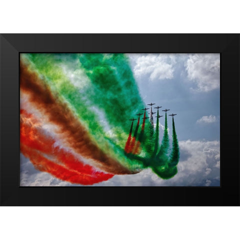 Frecce Tricolori Black Modern Wood Framed Art Print by Vizzari, Giuseppe