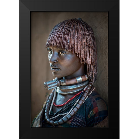 Hamar Woman Black Modern Wood Framed Art Print by Cole, Trevor