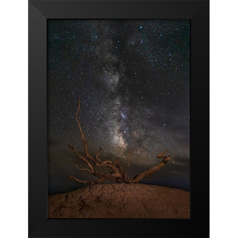 Gobi Desert Night Black Modern Wood Framed Art Print by Yu Wu, Irene